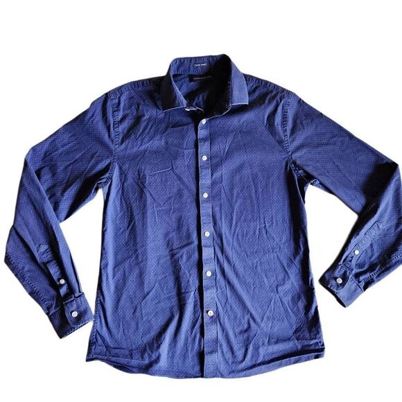 Tommy Hilfiger slim fit men's medium button up dress shirt mini polka dot 15.5 - Picture 2 of 4